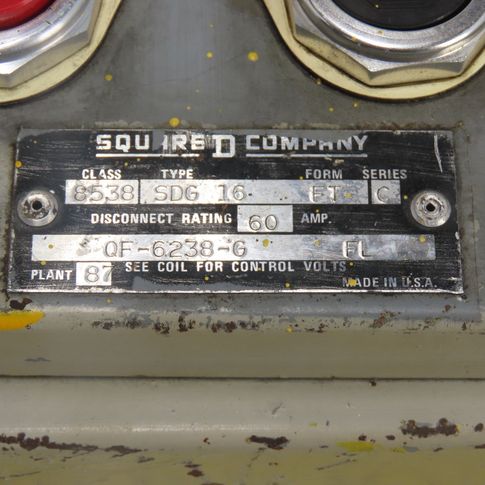 Square D SDG 16 Ser C 60A Fused Combination Starter Disconnect 600V