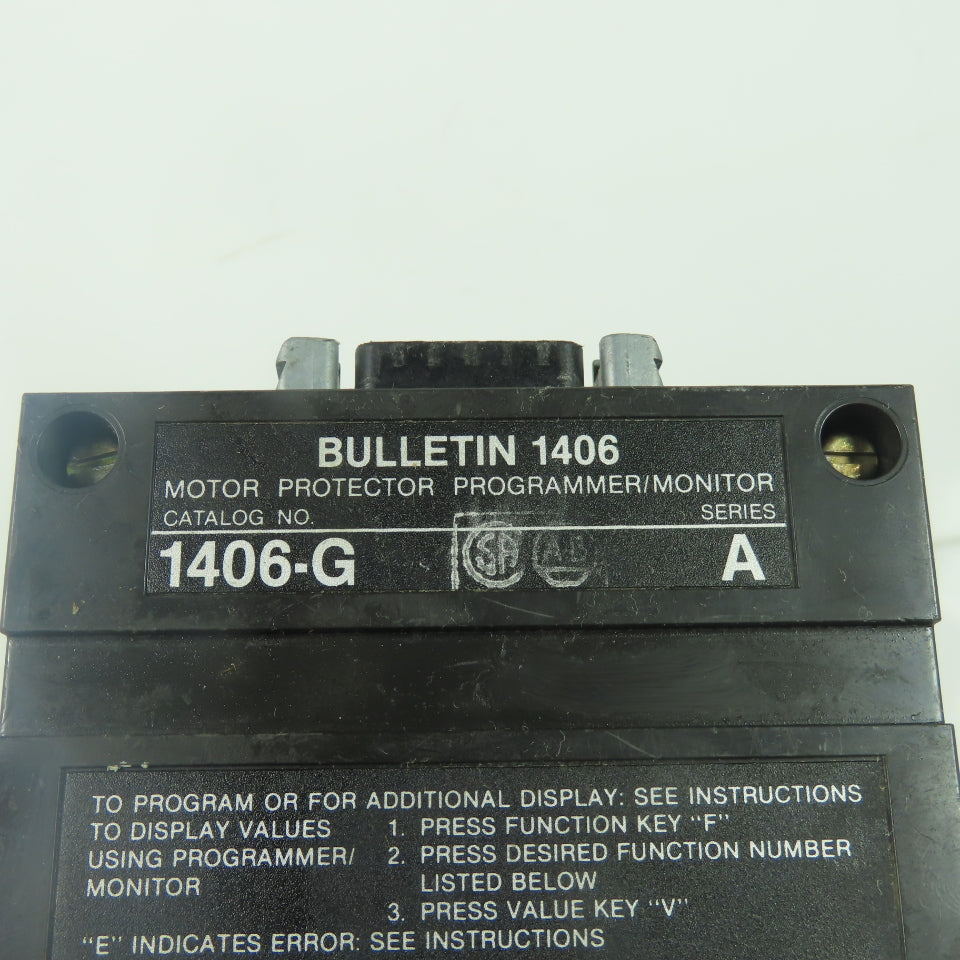 Allen Bradley 1406-G Ser A Motor Protector Programmer/Monitor