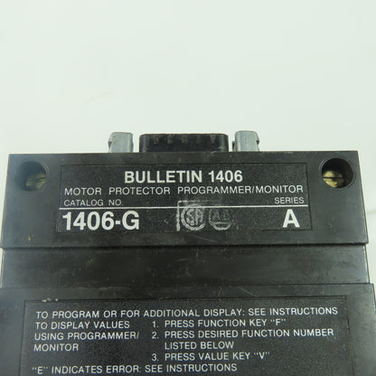 Allen Bradley 1406-G Ser A Motor Protector Programmer/Monitor
