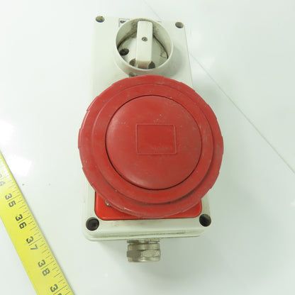 Gewiss GW 66 320 3-Pole Interlocked Socket Outlet 200-415V IP55