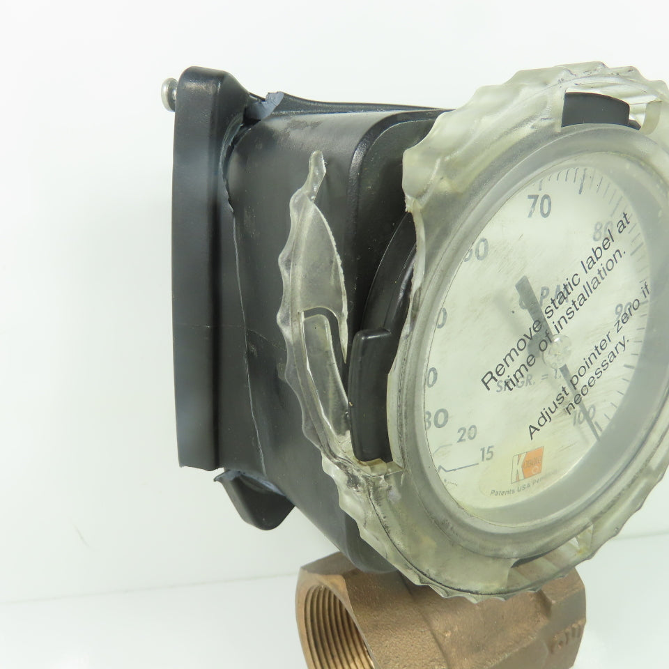 Kobold RCM-7126 Direct Reading Flowmeter 15-100GPM 180PSIG 212°F Max 1-1/2" NPT
