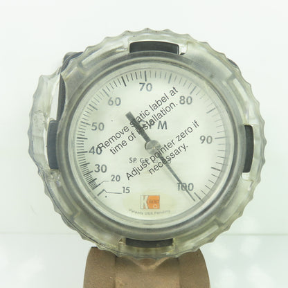 Kobold RCM-7126 Direct Reading Flowmeter 15-100GPM 180PSIG 212°F Max 1-1/2" NPT