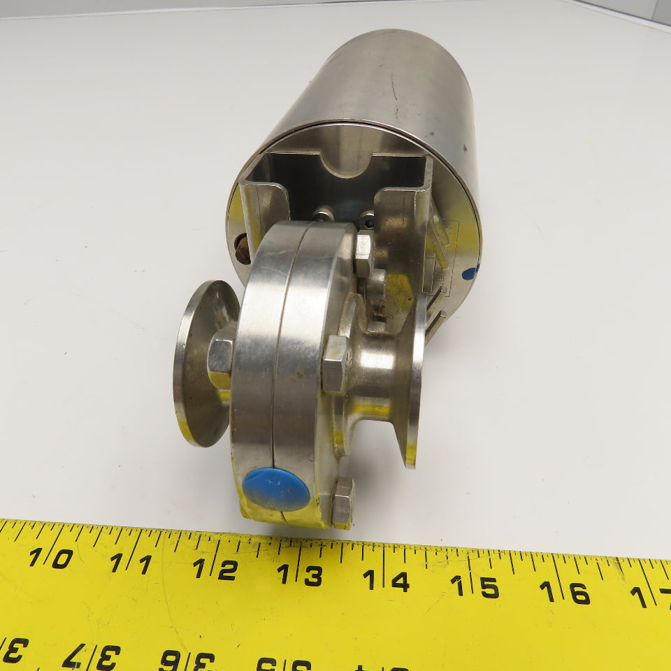 1" Tri Clamp Style Stainless Steel Sanitary Valve W/ Air Spring Actuator