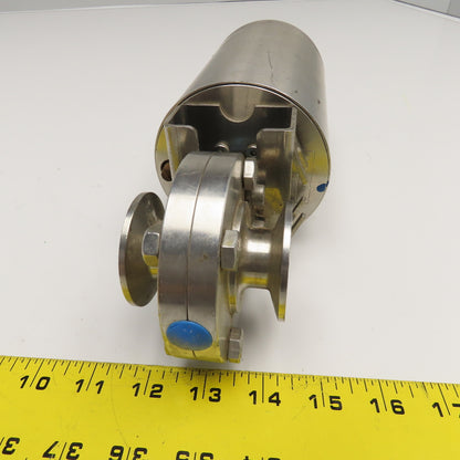 1" Tri Clamp Style Stainless Steel Sanitary Valve W/ Air Spring Actuator