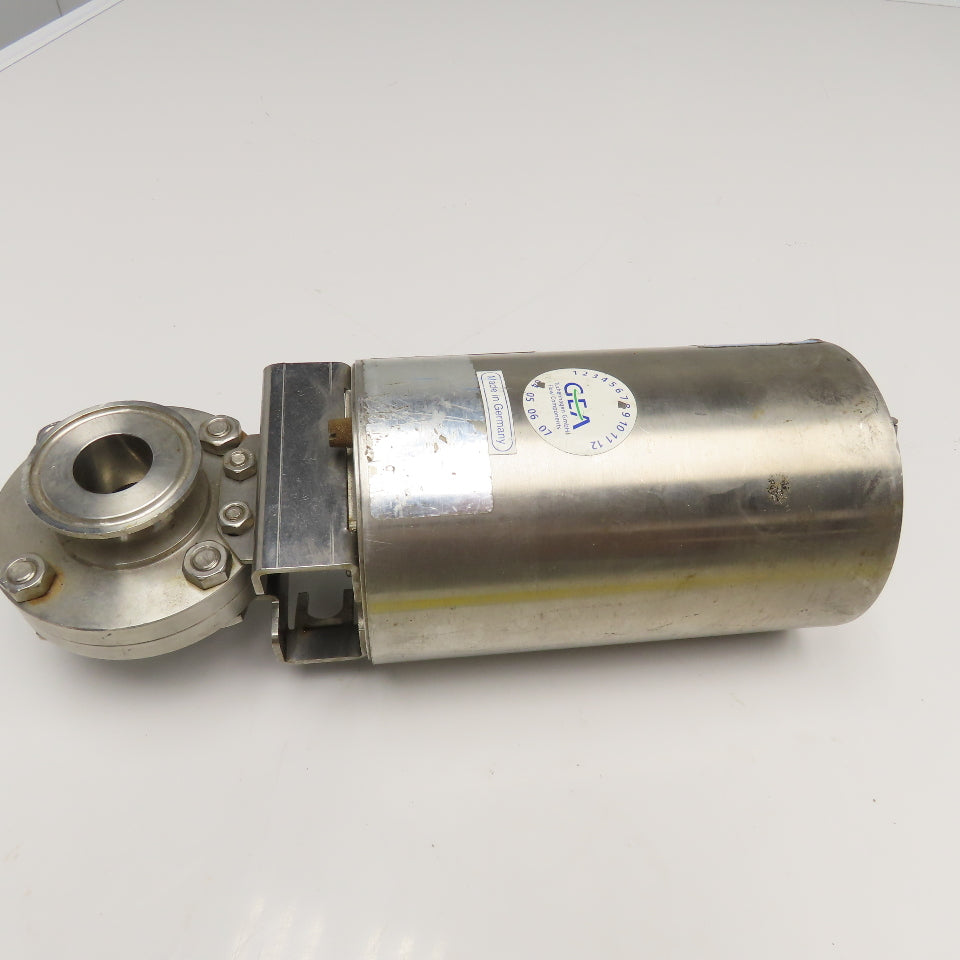 1" Tri Clamp Style Stainless Steel Sanitary Valve W/ Air Spring Actuator