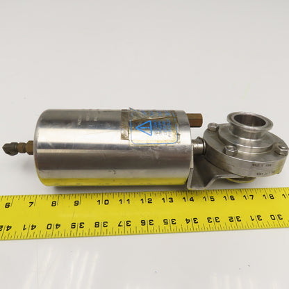 AJC10B-7-4-1.5-20 1.5" Stainless Steel Sanitary Valve W/ Air Spring Actuator