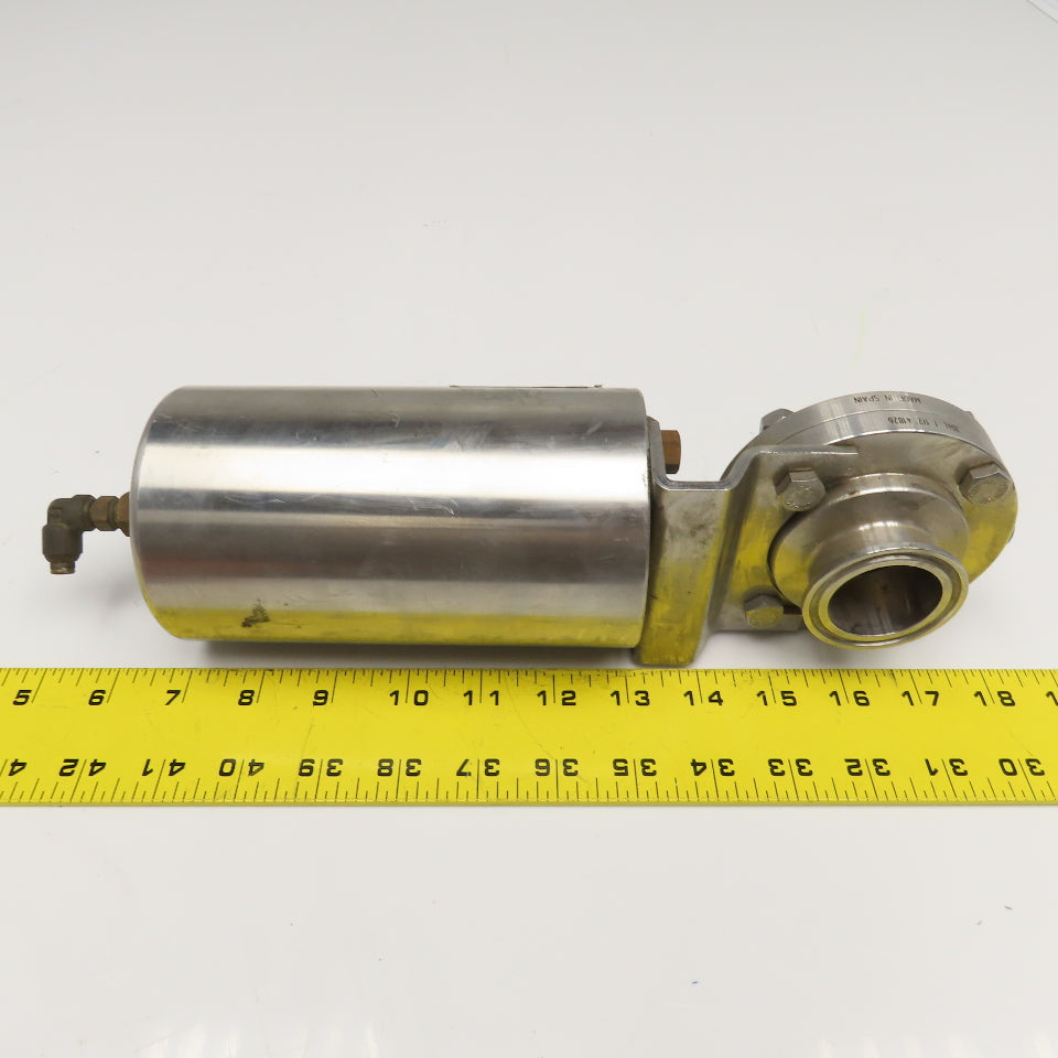 AJC10B-7-4-1.5-20 1.5" Stainless Steel Sanitary Valve W/ Air Spring Actuator