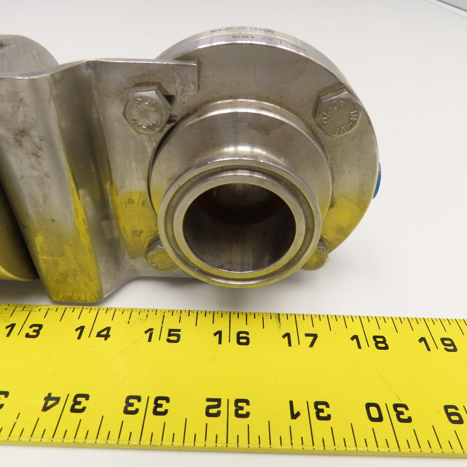 AJC10B-7-4-1.5-20 1.5" Stainless Steel Sanitary Valve W/ Air Spring Actuator