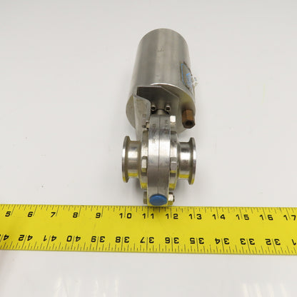 AJC10B-7-4-1.5-20 1.5" Stainless Steel Sanitary Valve W/ Air Spring Actuator