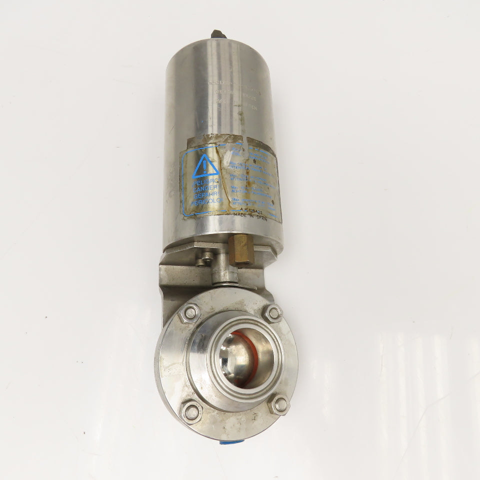AJC10B-7-4-1.5-20 1.5" Stainless Steel Sanitary Valve W/ Air Spring Actuator