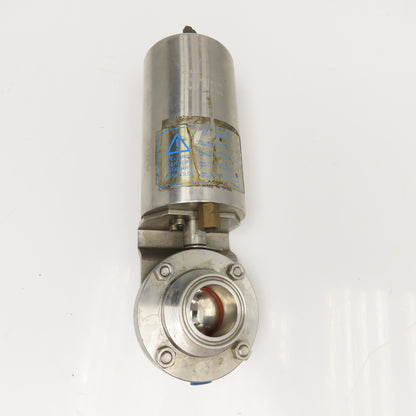 AJC10B-7-4-1.5-20 1.5" Stainless Steel Sanitary Valve W/ Air Spring Actuator