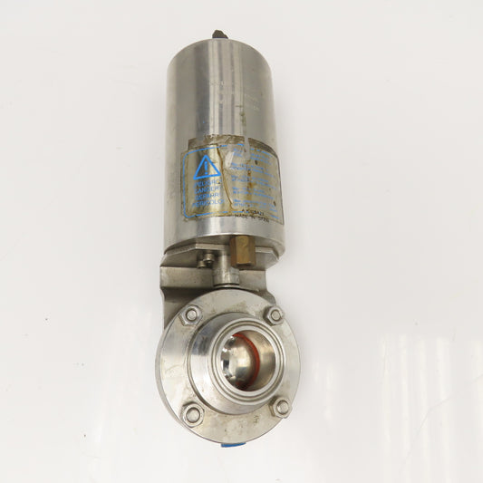 AJC10B-7-4-1.5-20 1.5" Stainless Steel Sanitary Valve W/ Air Spring Actuator