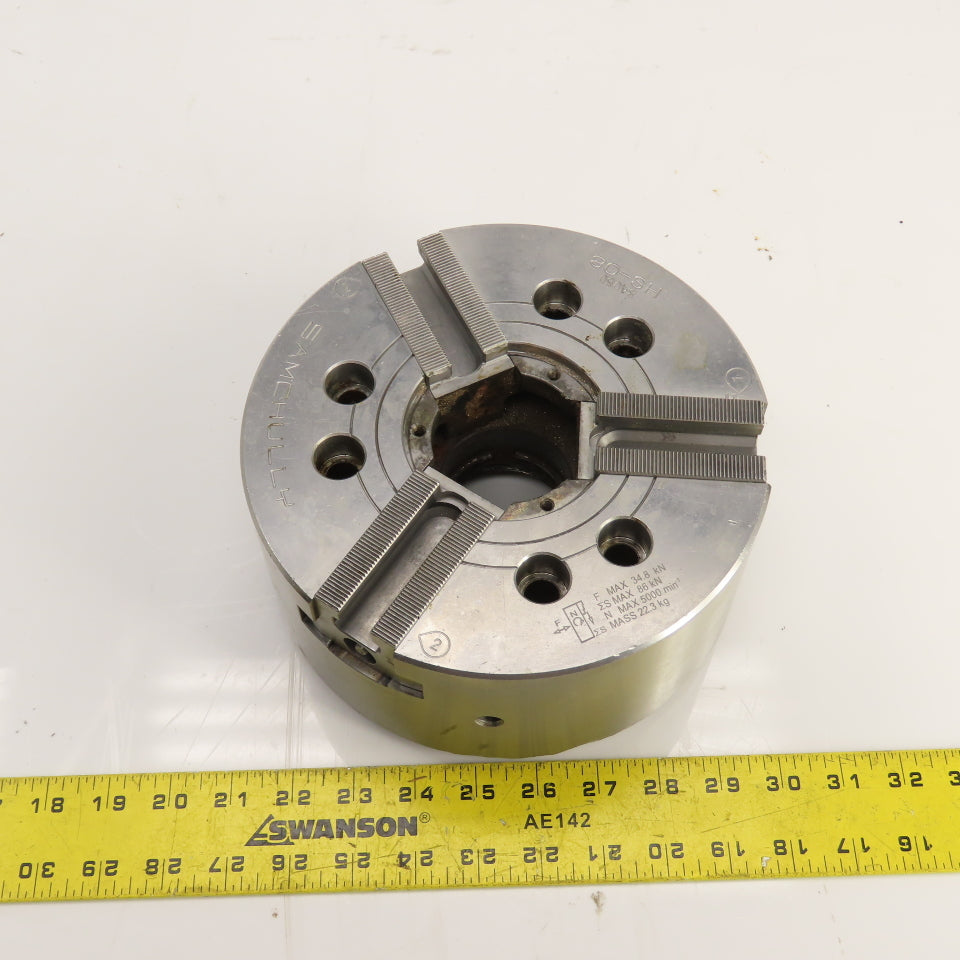 Samchully HS-08 3-Jaw High Speed Open Center Power Hydraulic Chuck B-208
