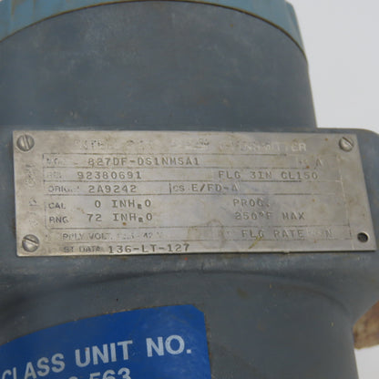 Foxboro 827DF-DS1NMSA1 3" Class 150 Flange Mount Intelligent Transmitter
