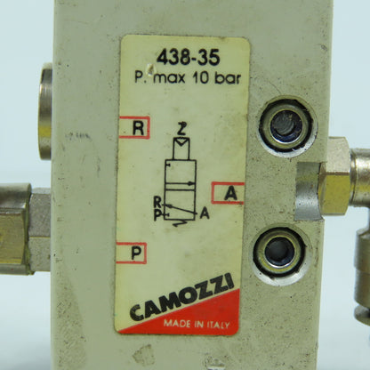 Camozzi 438-35 3/2 Way Pneumatic Directional Control Valve 10 Bar Max 1/8"