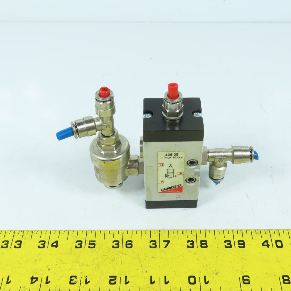 Camozzi 438-35 3/2 Way Pneumatic Directional Control Valve 10 Bar Max 1/8"