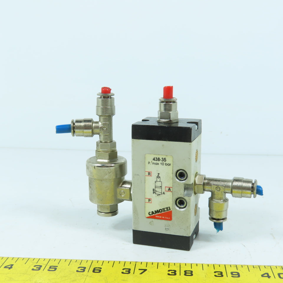 Camozzi 438-35 3/2 Way Pneumatic Directional Control Valve 10 Bar Max 1/8"