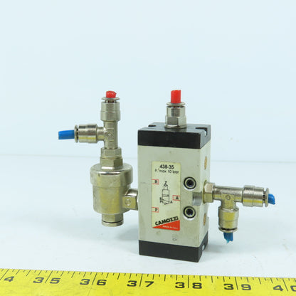 Camozzi 438-35 3/2 Way Pneumatic Directional Control Valve 10 Bar Max 1/8"