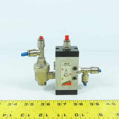 Camozzi 438-35 3/2 Way Pneumatic Directional Control Valve 10 Bar Max 1/8"