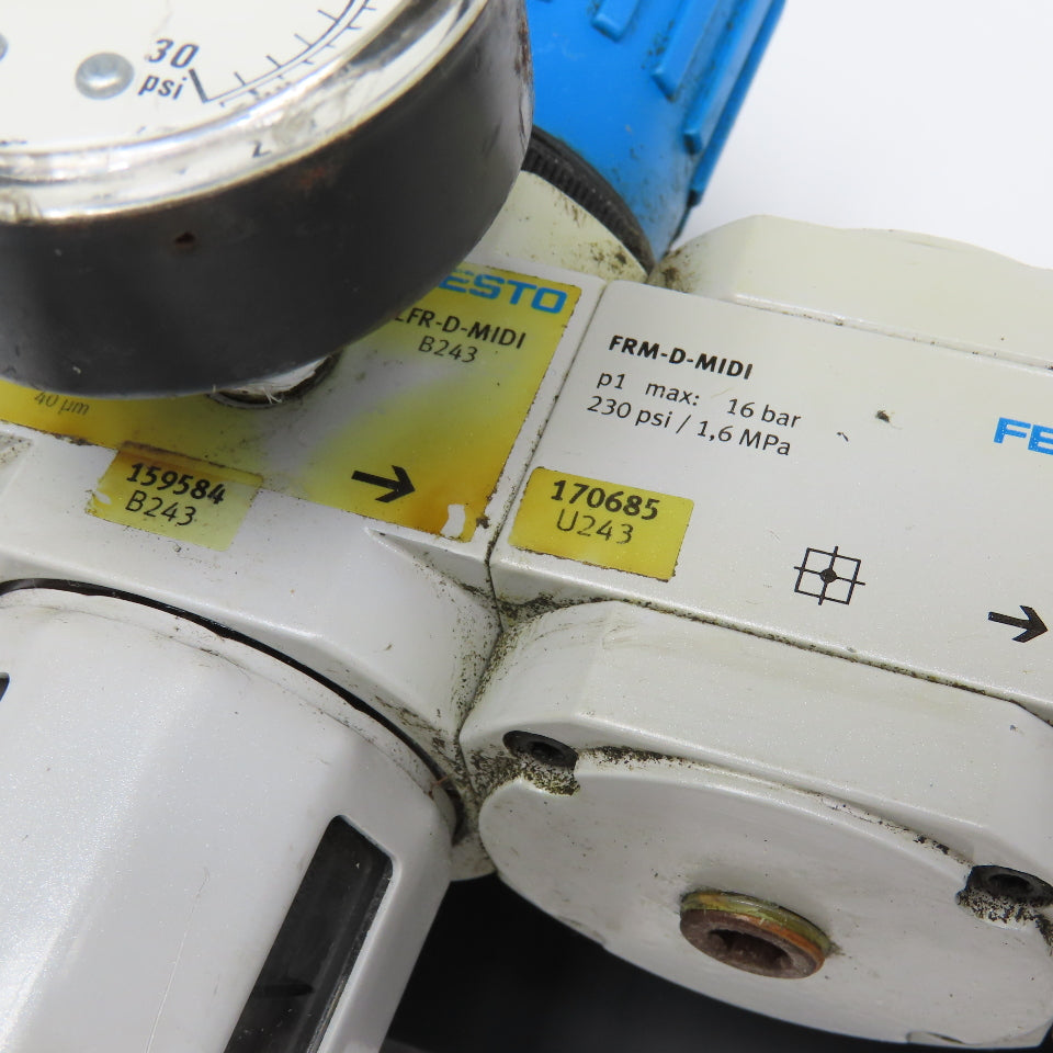 Festo LFR-D-MIDI G1/2 FRL Filter Regulator Pneumatic Assembly