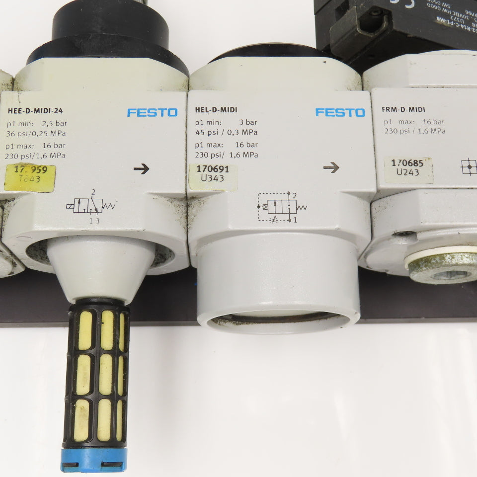 Festo LFR-D-MIDI G1/2 FRL Filter Regulator Pneumatic Assembly