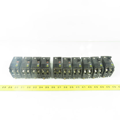 Square D 2-Pole 20A Circuit Breaker 120/240VAC Lot Of 10