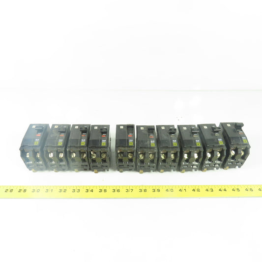 Square D 2-Pole 20A Circuit Breaker 120/240VAC Lot Of 10
