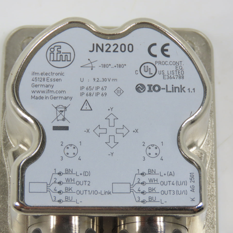 IFM JN220 IO-Link X & Y Axes Inclination Sensor 9.2-30VDC (Clean)