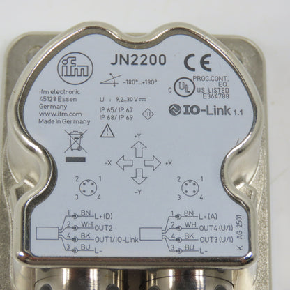 IFM JN220 IO-Link X & Y Axes Inclination Sensor 9.2-30VDC (Clean)