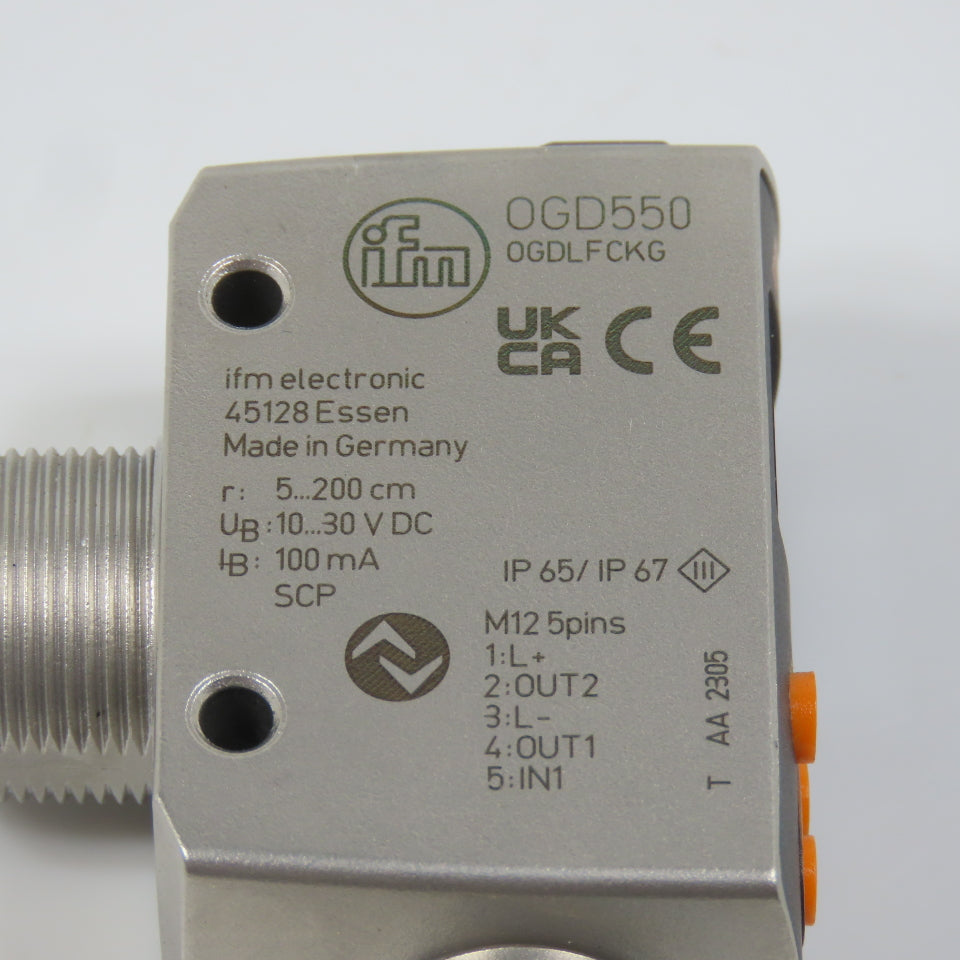 IFM OGD550 OGDLFCKG Laser Distance Sensor 10-30VDC (Clean)