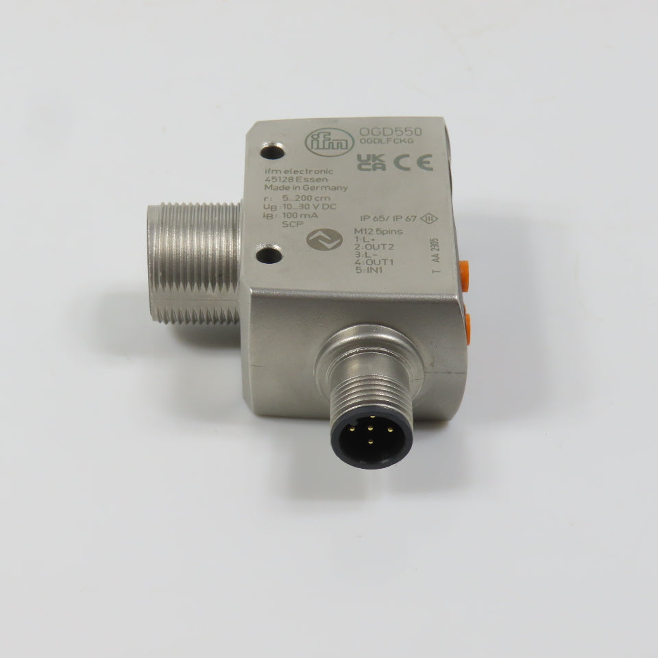 IFM OGD550 OGDLFCKG Laser Distance Sensor 10-30VDC (Clean)