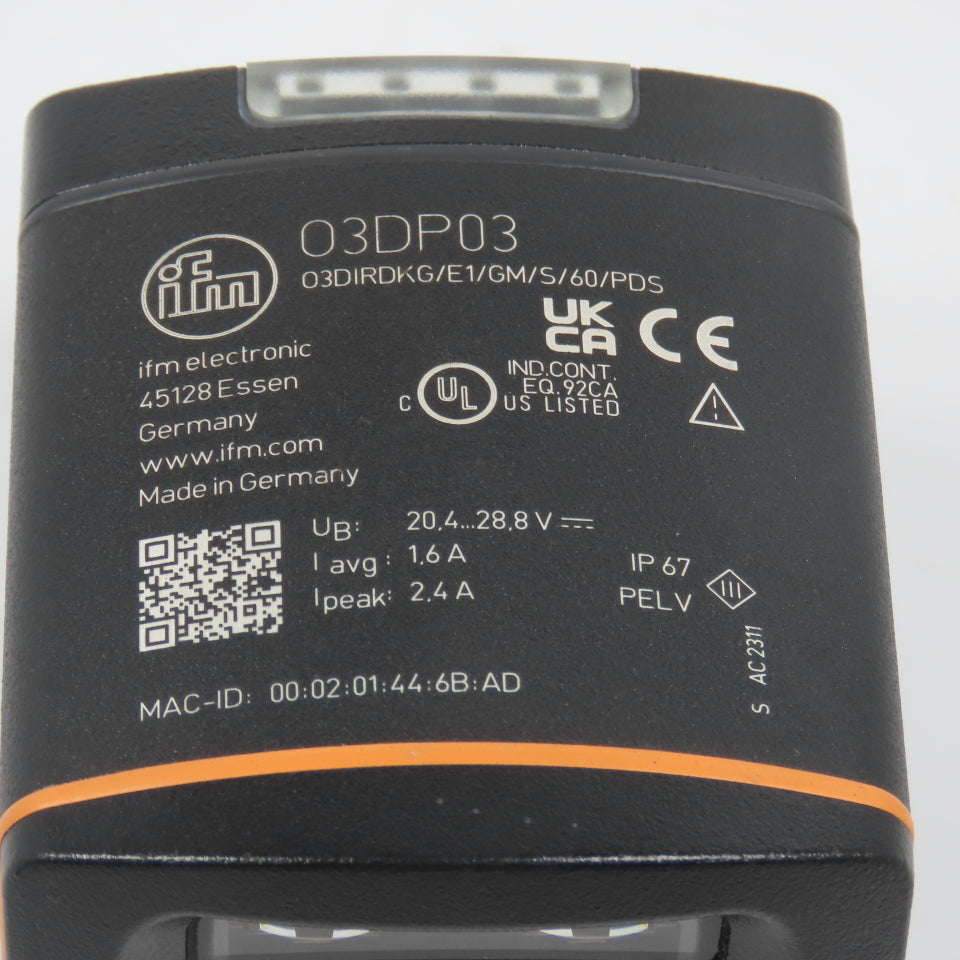 IFM O3DP03 O3DIRDKG/E1/GM/S/60/PDS ToF Camera (Clean)