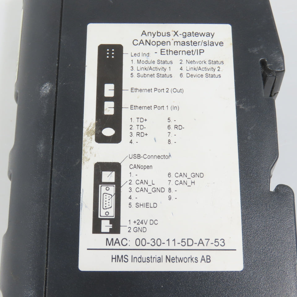 HMS AB7306-B Anybus X-Gateway CANopen EtherNet/IP Adapter 24VDC
