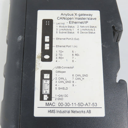 HMS AB7306-B Anybus X-Gateway CANopen EtherNet/IP Adapter 24VDC