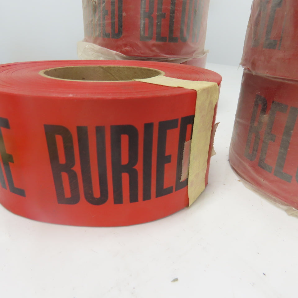 Caution Sewer Line Buried Below Caution Tape 3" Wide Lot Of 5 Rolls