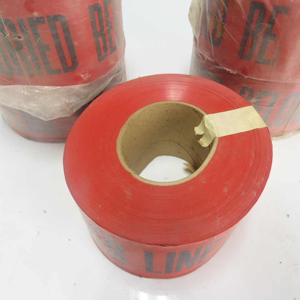 Caution Sewer Line Buried Below Caution Tape 3" Wide Lot Of 5 Rolls