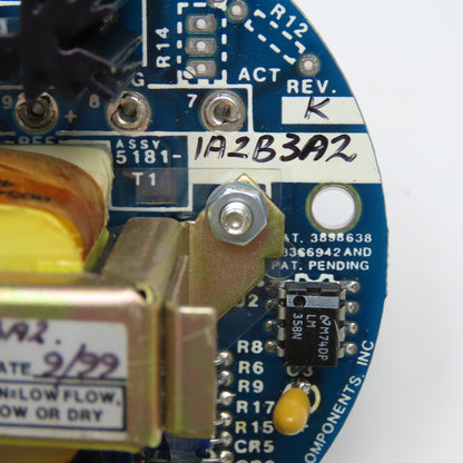 Fluid Components Inc. 5181-1A2B3A2 Rev K Flow Switch Monitor Circuit Board 115V