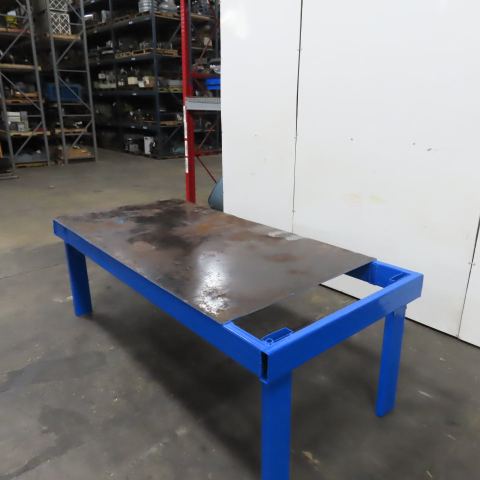 96" x 51" x 37.5" Tall 3/16" Top Steel Work Bench Welding Fabrication Table