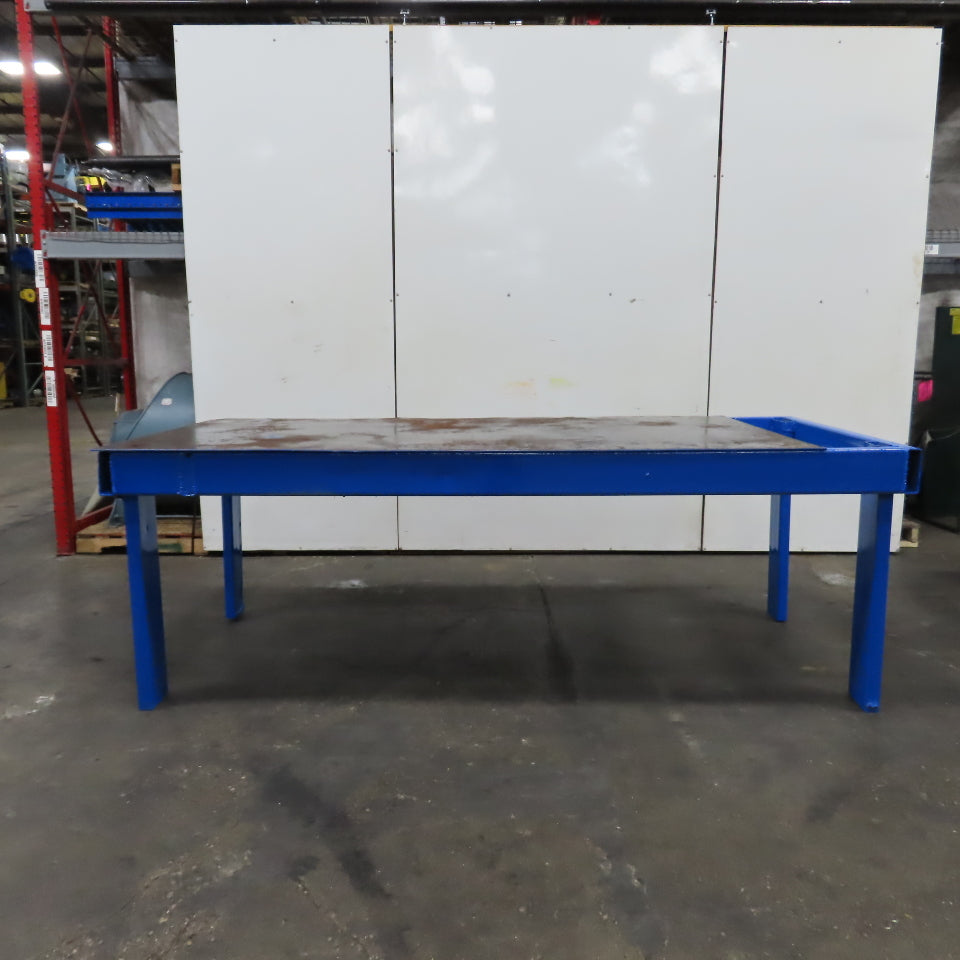 96" x 51" x 37.5" Tall 3/16" Top Steel Work Bench Welding Fabrication Table