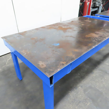 96" x 51" x 37.5" Tall 3/16" Top Steel Work Bench Welding Fabrication Table