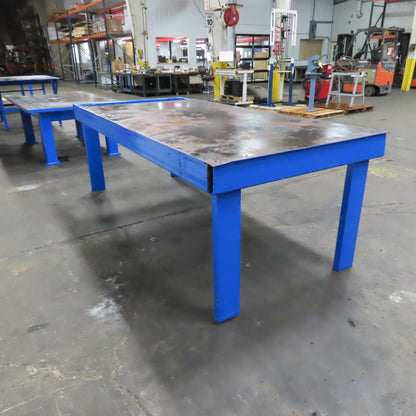 96" x 51" x 37.5" Tall 3/16" Top Steel Work Bench Welding Fabrication Table