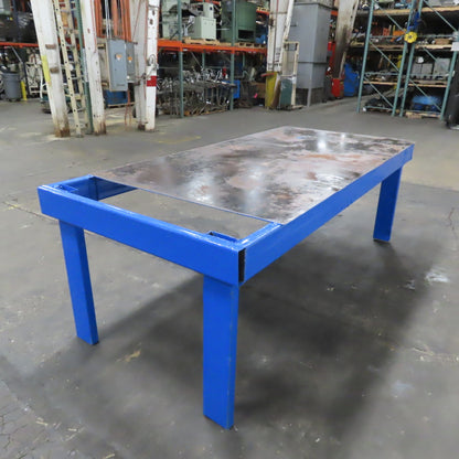 96" x 51" x 37.5" Tall 3/16" Top Steel Work Bench Welding Fabrication Table