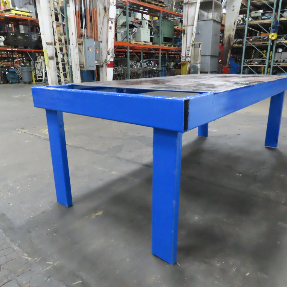96" x 51" x 37.5" Tall 3/16" Top Steel Work Bench Welding Fabrication Table