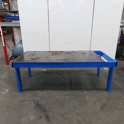 96" x 51" x 37.5" Tall 3/16" Top Steel Work Bench Welding Fabrication Table