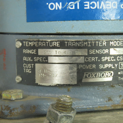 Foxboro E94-014S Temperature Transmitter 30VDC 4-20mA PR-239 200-400°F Range