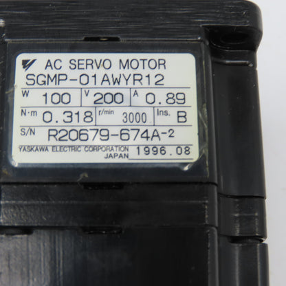 Yaskawa SGMP-01AWYR12 100W 200V 3000RPM AC Servo Motor