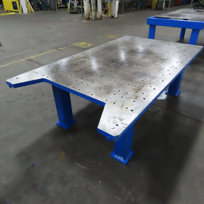 84" x 54" x 31" H 1-3/4" Top Steel Bench Welding Fabrication Jig Fixture Table