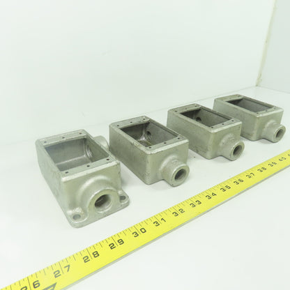 Crouse Hinds FSL1 Cast Iron Single Gang Device Box 1/2" NPT Lot Of 4