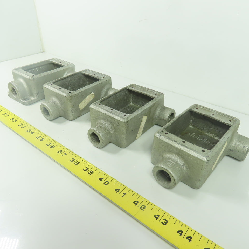 Crouse Hinds FSL1 Cast Iron Single Gang Device Box 1/2" NPT Lot Of 4