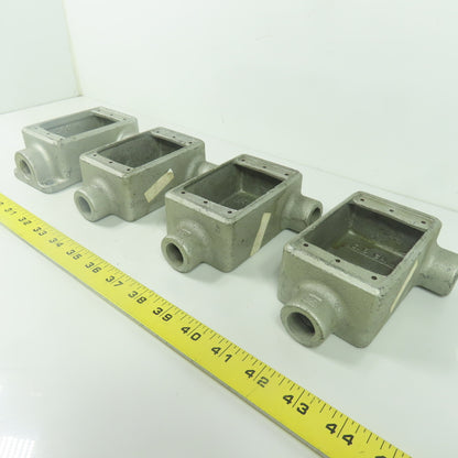 Crouse Hinds FSL1 Cast Iron Single Gang Device Box 1/2" NPT Lot Of 4